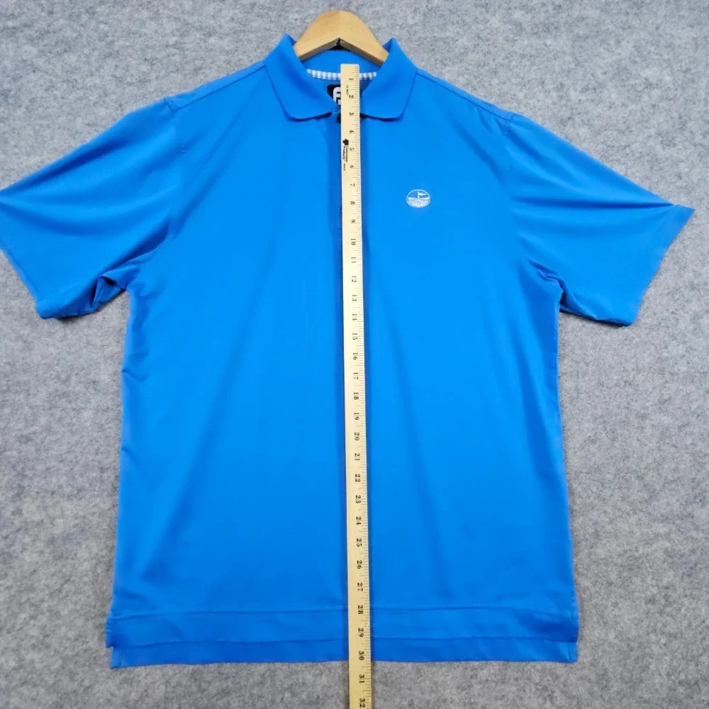 FootJoy Men's‎ Blue Golf Polo Shirt Size M Polyester/Spandex Embroidered PINHOLE